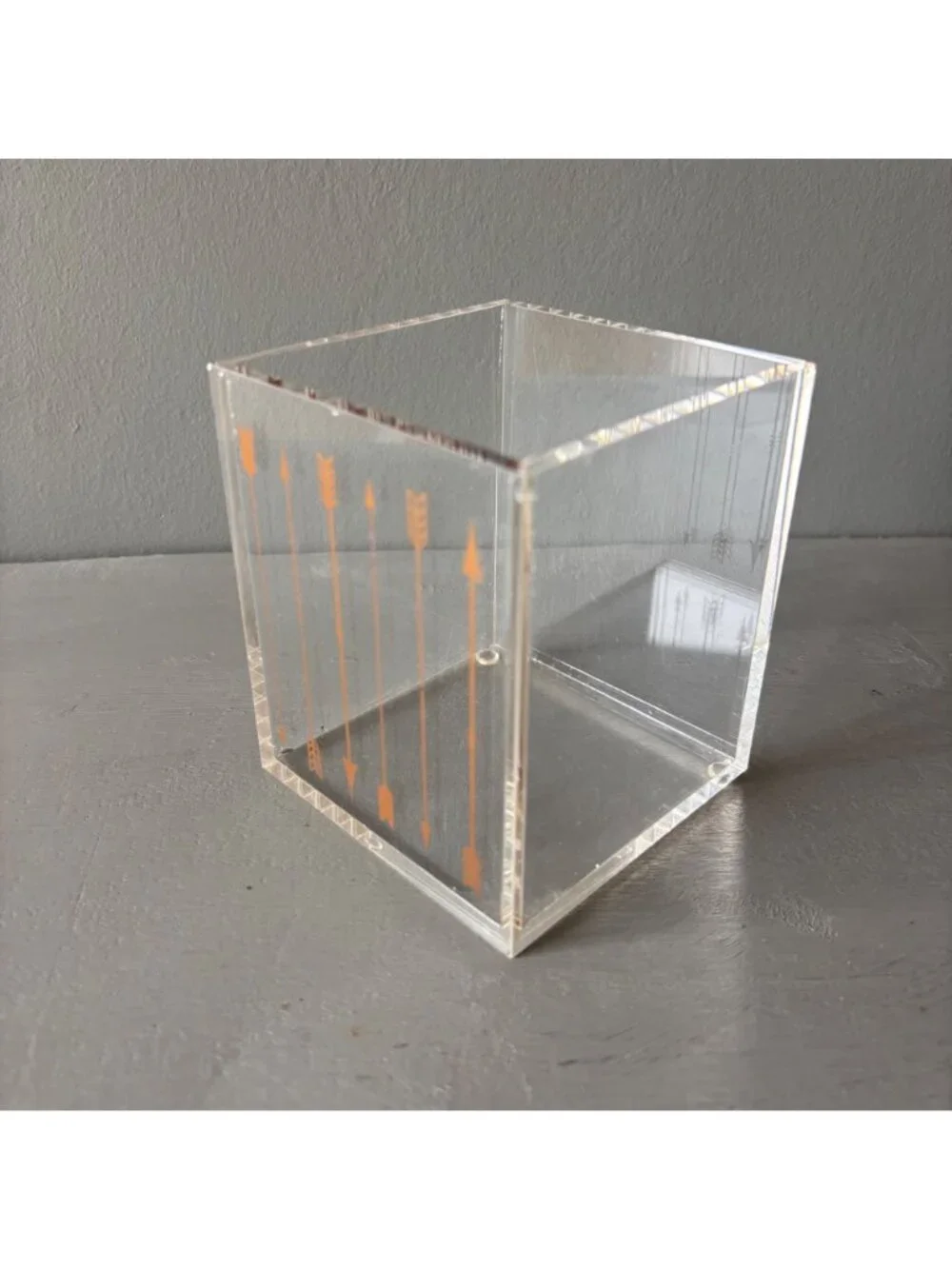Archery Arrow Clear Acrylic Desk Organizer Pen Holder Makeup Brush Cup Lucite